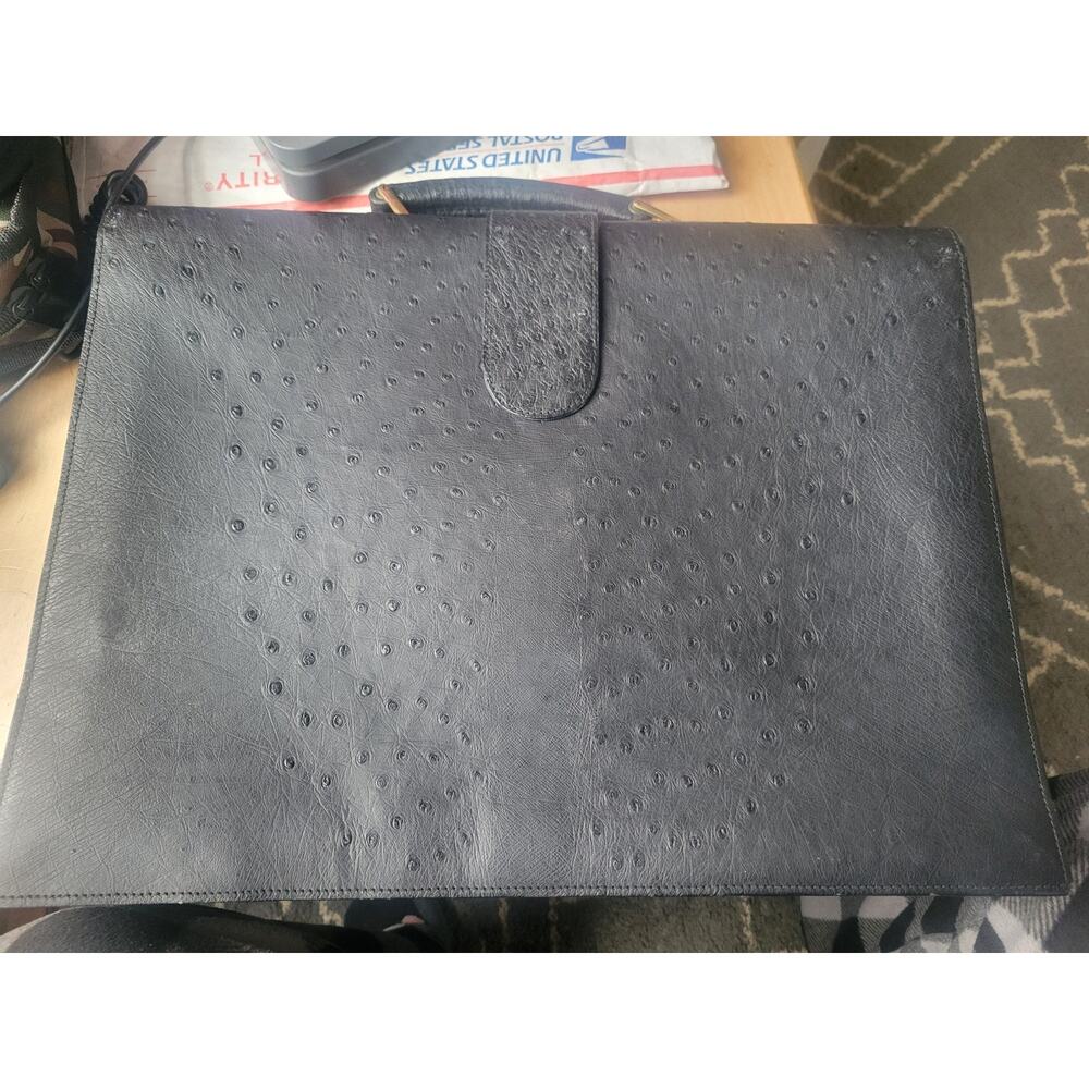 Vintage Madler Ostrich Black Leather Full Size Briefcase - Picture 14 of 16
